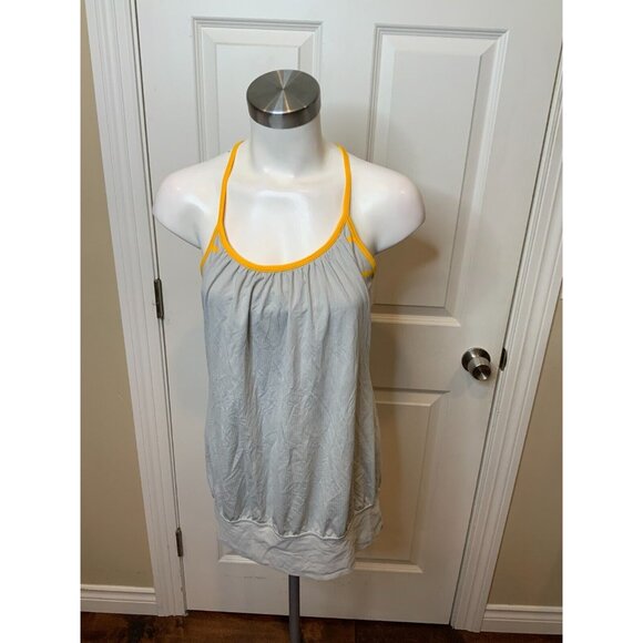 Lululemon No Limit Gray Orange Bralette Combo Tank Top Size 6 - Picture 1 of 5
